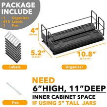 Load image into Gallery viewer, SpaceAid Pull Out Spice Rack Organizer for Cabinet, Heavy Duty Slide Out Seasoning Kitchen Organizer, Cabinet Organizer, with Labels, 5.2&quot; W x10.75 D x10 H, 2 Drawers 2-Tier