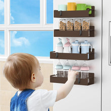 Load image into Gallery viewer, 4 Pack Magnetic Spice Rack Organizer for Refrigerator and Oven, Black Fridge Organizers and Storage for Kitchen