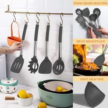Load image into Gallery viewer, Silicone Cooking Utensil Set, Umite Chef 43 PCS Heat Resistant Kitchen Utensil Gadgets Set-Stainless Steel Handle- Kitchen Spatula Tools for Nonstick Cookware, Pots and Pans Accessories (Khaki)