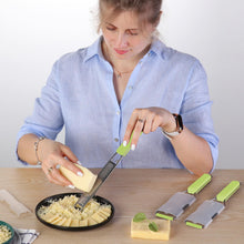 Load image into Gallery viewer, Lemon Zester Grater Three-piece Suit - Heavy Duty Kitchen Tool for Parmesan Cheese, Ginger, Garlic, Nutmeg, Chocolate, Vegetables，Fruits，Stainless Steel Grater Dishwasher Safe Black