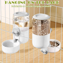 Load image into Gallery viewer, 0.9L Hanging Automatic Cat Water Dispenser, 1.3L Auto Gravity Pet Feeder, Cage Cat Dog Food and Water Dispenser Set for Kitten Puppy Bunny Guinea Pig (Gray)
