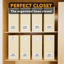 Load image into Gallery viewer, SpaceAid 8 Pack Bed Sheet Organizers and Storage, Foldable Sheet Organizer for Linen Closet, Sheets Set Folder Keeper with Window XL (Queen &amp; King Size) Bedding Container (Beige, 8 Pack)
