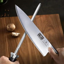 Load image into Gallery viewer, Honing Rod,10 Inch Professional Kitchen Knife Sharpener Rod, Japanese High Carbon Knife Sharpening Steel with Ergonomic Pakkawood Handle, Ideal for All Chef Knives