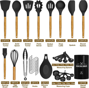 Umite Chef 33Pcs Kitchen Cooking Utensils Set and 26pcs Mixing Bowls with Lids Set