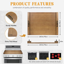 Load image into Gallery viewer, Noodle Board Stove Cover with Handles for Electric, Gas Stove Top (Acacia Wood)