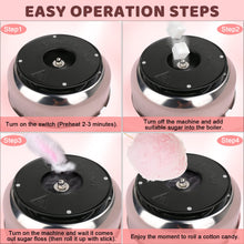 Load image into Gallery viewer, Outamateur Cotton Candy Machine,Homemade Cotton Candy Maker with Large Splash-Proof Plate,10 Bamboo Sticks and Sugar Scoop for Home Birthdays,Family Parties,Festivals,Weddings (White)