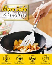Load image into Gallery viewer, Pack of 2 Silicone Solid Turner, Non Stick Slotted Kitchen Spatulas, High Heat Resistant BPA Free Cooking Utensils, Ideal Cookware for Fish, Eggs, Pancakes(Black)