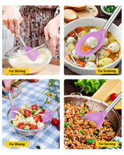 Load image into Gallery viewer, Pack of 2 Large Silicone Cooking Spoons,Non Stick Solid Basting Spoon,Heat-Resistant Kitchen Utensils for Mixing,Serving,Draining,Stirring (BLACK)