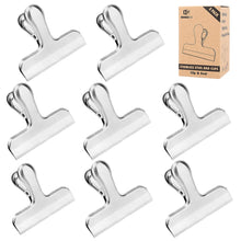 Load image into Gallery viewer, Pack of 8 Bag Clips, Stainless Steel and Heavy Duty Metal Bag Clip,Tightly Seals Chip, Coffee, Bread or Cereal Bags to Keep Food Fresh, for Home, Kitchen, Office, Pantry, Camping (Rainbow)