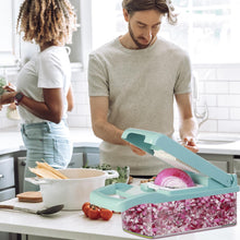 Load image into Gallery viewer, Vegetable Chopper, Multifunctional Vegetable Cutter Onion Chopper Mandoline Slicer Dicer with Colander Basket and Container 8 Interchangeable Blades