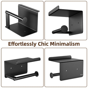 Self-Adhesive Toilet Paper Roll Holder - Wall Mount Or Adhesive Toilet Paper Holder with Shelf,Toilet Roll Holder, Tissue Holder for Bathroom,Wall Toilet Paper Holder, Stainless Steel,Chrome