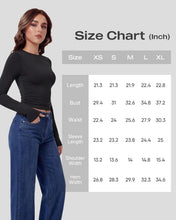 Load image into Gallery viewer, TNNZEET 3 Pack Womens Long Sleeve Shirts Crewneck Basic Fitted Tees Y2K Top | Stretchy Slim Fit Casual Workout Going Out Fashion Soft Comfortable Top For Daily Wear Fall Winter Basic Wardrobe