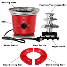 Load image into Gallery viewer, 16oz Chocolate Fondue Fountain, 3-Tier MINI Chocolate Fountain with 6PCS Fondue Fork and Removal Fruits/Nuts/Treats Serving Tray for BBQ Sauce,Ranch,Nacho Cheese,Liqueurs