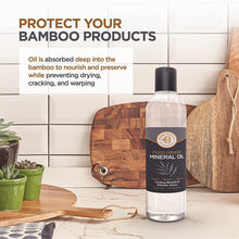 Load image into Gallery viewer, Bamboo Cutting Boards Set of 4 + Food Grade Mineral Oil for Cutting Board Bundle
