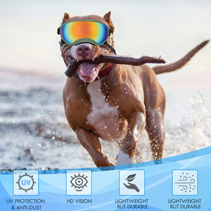 Large Dog Sunglasses Dog Goggles Pet Glasses Pet Eyewear with Adjustable Strap,Glasses for Medium Large Dog Swimming Skating Glasses UV Proof Windproof Dustproof