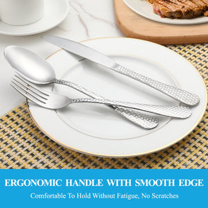 MUTNITT 30 Pcs Silverware Set Service for 6,Premium Stainless Steel Flatware Set,Mirror Polished Cutlery Utensil Sets,Durable Kitchen Eating Tableware Sets,Include Fork Knife Spoon,Dishwasher Safe