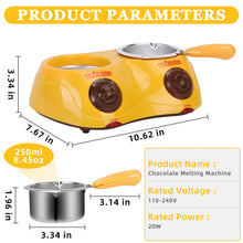 Load image into Gallery viewer, Outamateur Chocolate Melting Pot Electric Chocolate Fondue Mini Fondue Candy Maker with Double Melting Pot for Milk Chocolate,Cheese,Butter,Candy