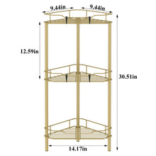 Load image into Gallery viewer, 4 Tier Floor Standing Corner Shower Caddy Organizer Shelf with Hooks, Bathroom Shelves Stand Rack, Black