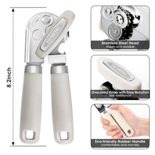 Load image into Gallery viewer, Beneno Can Opener Manual with Magnet, Hand Held Heavy Duty Can Opener with Durable Sharp Blade Smooth Edge, Big Effort-Saving Knob, Soft Grip Rubber Handle, Multifunctional Bottle Opener, Green