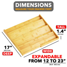 Load image into Gallery viewer, SpaceAid Bamboo Spice Drawer Organizer, (Need 3&quot; Deep Drawer) Expandable 4 Tier Spices Rack for Cabinet, Kitchen Seasoning Storage Insert (Jars Not Included, From 12&quot; to 23&quot; Wide)