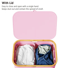 Load image into Gallery viewer, SpaceAid Laundry Hamper with Lid, 110L Large Tall Clothes Basket Bin with Bamboo Handles, Collapsible Laundry Hamper for Bedroom, Bathroom, Dorm, Laundry Room - Black