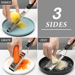 Manual Food Chopper Vegetable Cutter Cambom Cheese Grater Citrus Zester Lemon Zester Pack of 3-304 Stainless Steel