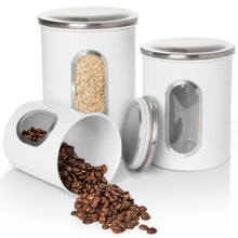 Load image into Gallery viewer, Mixpresso 3 Piece Black Canisters Sets For The Kitchen, Jars With See Window, Airtight Coffee Container Tea Organizer &amp; Sugar Canister, Kitchen Canisters Set of 3 Black Kitchen Décor