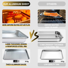 Load image into Gallery viewer, Commercial Quality Baking Sheet Pan Set, Natural Aluminum Cookie Sheet, Umite Chef Warp Resistant Nonstick Baker&#39;s Half Sheet Pan, Large Thick Cookie Tray Pans for Baking, Roasting(2 Pack, 18X13In)