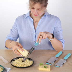 Lemon Zester Grater Three-piece Suit - Heavy Duty Kitchen Tool for Parmesan Cheese, Ginger, Garlic, Nutmeg, Chocolate, Vegetables，Fruits，Stainless Steel Grater Dishwasher Safe Black