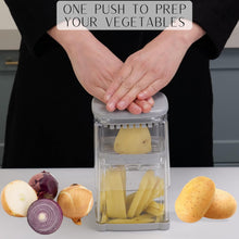 Load image into Gallery viewer, Brieftons PerfectCut Vegetable Chopper: 4-Blade Veggie Dicer Fruit Slicer, Potato French Fry Cutter, Wedge Cutter, Onion Chopper, Egg Slicer with 5 Recipe Ebooks, Safe to Use, Easy to Clean &amp; Store