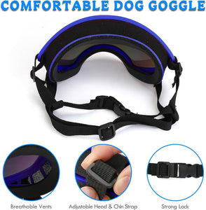 Large Dog Sunglasses Dog Goggles Pet Glasses Pet Eyewear with Adjustable Strap,Glasses for Medium Large Dog Swimming Skating Glasses UV Proof Windproof Dustproof