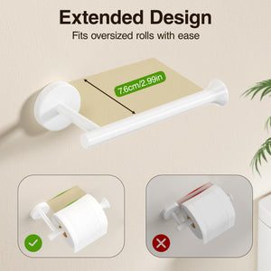 Toilet Paper Holder Wall Mount Bathroom Paper Roll Holder Tissue Handle Stainless Steel for Farmhouse Kitchen Matte Black