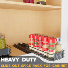 Load image into Gallery viewer, SpaceAid Pull Out Spice Rack Organizer for Cabinet, Heavy Duty Slide Out Seasoning Kitchen Organizer, Cabinet Organizer, with Labels, 4.5&quot; W x10.75 D x8.5 H, 1 Drawer 2-Tier