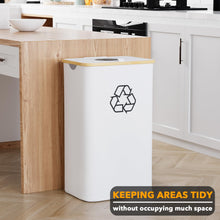 Load image into Gallery viewer, SpaceAid Recycling Bin for Kitchen 26 Gallon, 100L Recycle Bin with Lid and 2 Reusable Inner Bags, for Bottle Can Glass Plastic Stickers, Blue
