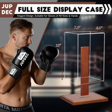 Load image into Gallery viewer, JupDec Baseball Display Case - Clear Cube Baseball Holder with Wooden Base, Autograph Stand Box for Single Ball, Acacia Wood, Brown, 1 Pack