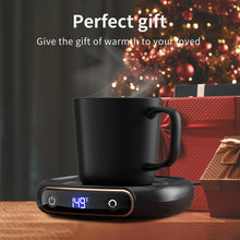 Load image into Gallery viewer, Lerat Coffee Mug Warmer &amp; Mug Set for Desk, Electric Coffee Cup Warmer with Auto Shut Off, 3 Temperature Setting Smart Cup Warmer for Heating Coffee, Milk, Beverage, Candle Jar (Black), 12oz