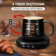 Load image into Gallery viewer, Coffee Mug Warmer &amp; You are Awesome Mug Set, Electric Cup Warmer for Desk Office Home, Beverage Warmer with 3 Temperature Setting, 8-Hours Auto Shut Off, Best Birthday Present Ideas for Women