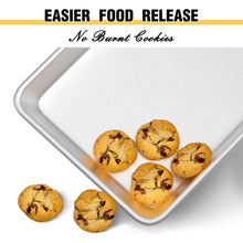 Load image into Gallery viewer, Commercial Quality Baking Sheet Pan Set, Natural Aluminum Cookie Sheet, Umite Chef Warp Resistant Nonstick Baker&#39;s Half Sheet Pan, Large Thick Cookie Tray Pans for Baking, Roasting(2 Pack, 18X13In)