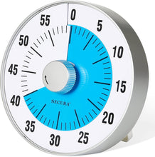 Load image into Gallery viewer, Secura 7.5-Inch Oversize Visual Countdown Timer, 60-Minute Kitchen Timer | Time Management Tool for Kids, Teachers and Adults (Blue)