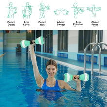 Load image into Gallery viewer, 2PACK Aquatic Exercise Dumbbells, EVA Foam Barbells, Water Weights for Pool Exercise, Water Dumbbells for Men Women Water Workouts, Swimming Training