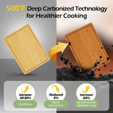 Load image into Gallery viewer, Bamboo Cutting Board, Durable Wood Cutting Boards for Kitchen with Deep Juice Grooves &amp; Built-in Handles, Ideal Charcuterie &amp; Chopping for Meat, Vegetables and Fruits Ideal Kitchen Gifts