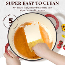 Load image into Gallery viewer, Enameled Cast Iron Dutch Oven - Umite Chef 5QT Pot with Lid &amp; Cotton Potholders - Heavy-Duty Cookware for Bread Baking, Braising, Stews, Roasting(Cream White)