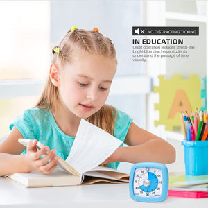 Secura 60-Minute Visual Timer, Silent Study Timer for Kids and Adults, Time Clocks, Time Management Countdown Timer for Teaching (Pink)