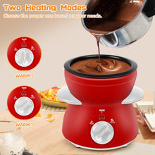 Load image into Gallery viewer, Mini Chocolate Melting Pot, Chocolate Fondue Fountain, 8.79OZ Warmer Machine for Milk Chocolate, Cheese, Butter, Candy (White)