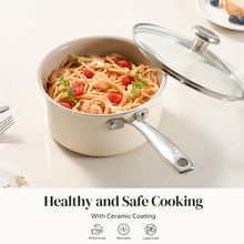 Load image into Gallery viewer, Redchef Ceramic Sauce Pan with Lid, 2.5QT White &amp; Blue Saucepans Set, Nonstick Cooking Pot Set with Stay-Cool Handle, Non Toxic Small Pot, PTFE &amp; PFOA Free, Oven Dishwasher Induction Safe