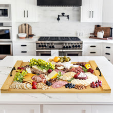 Load image into Gallery viewer, Noodle Board Stove Cover with Handles for Electric, Gas Stove Top (Acacia Wood)