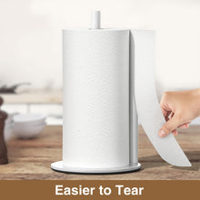 Load image into Gallery viewer, Paper Towel Holder Black, Premium Stainless Steel Kitchen Roll Dispenser, Countertop Roll Organizer with Weighted Base