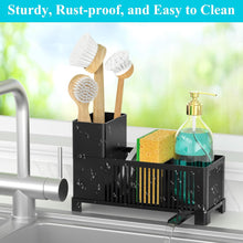 Load image into Gallery viewer, Sponge Holder for Kitchen Sink, Sink Caddy Organizer, Black