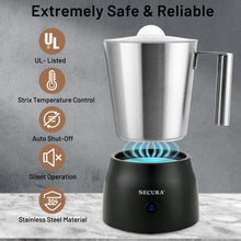 Load image into Gallery viewer, Secura Detachable Milk Frother, 17oz Electric Milk Steamer Stainless Steel, Automatic Hot/Cold Foam and Hot Chocolate Maker with Dishwasher Safe, 120V