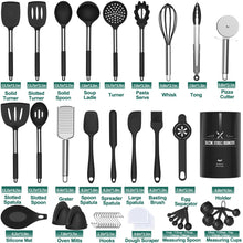 Load image into Gallery viewer, Umite Chef Silicone Kitchen Cooking Utensil Set, 43 pcs Spatula Set with Stainless Steel Handle, Non-stick Heat Resistant - Best Cookware Set-(Khaki)